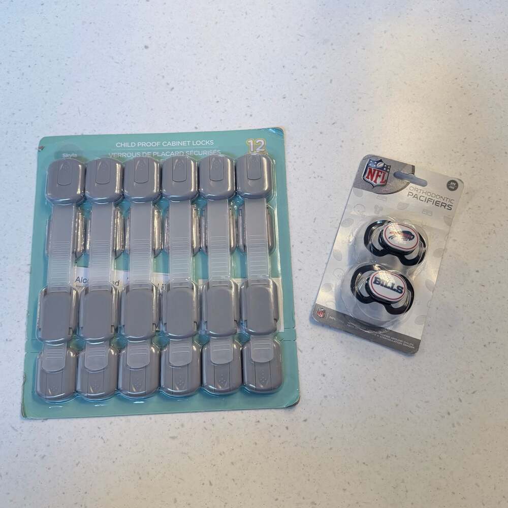 Bills Mafia Baby Set Child Proof Cabinet Locks & Bills Orthodontic Pacifiers